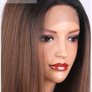Lace front wig ombre color